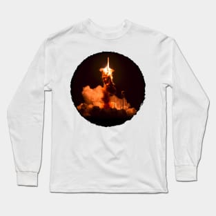 Rocket Scribble Circle Frame Long Sleeve T-Shirt